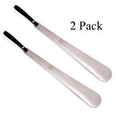 Metal Shoe Horn, Long Handled Shoehorn Pregnancy, Boots and Shoes, Heavy Duty Stainless Steel with Silicone Lanyard Color Black