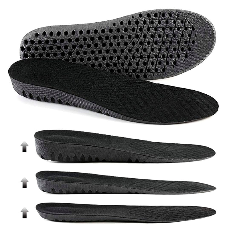 Ailaka Elastic Shock Absorbing Height Increasing Sports Shoe Insoles, Color Black