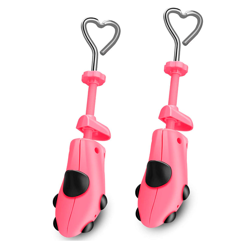 XYH Shoe Stretcher with Dust-Proof Bag, Pair of Tough Plastic Premium Shoe Stretchers, Adjustable Width and Length. Color Pink