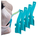 Handled Shoe Horn - Shoe Lifting Helper Easy on Easy Off, Plastic Shoehorn for Men, Women and Kids Color Blue