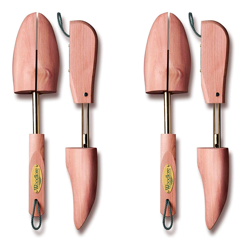 Woodlore Shoe Trees for Men 2 - Pack Of Men's Adjustable Aromatic Red Cedar Shoe Trees