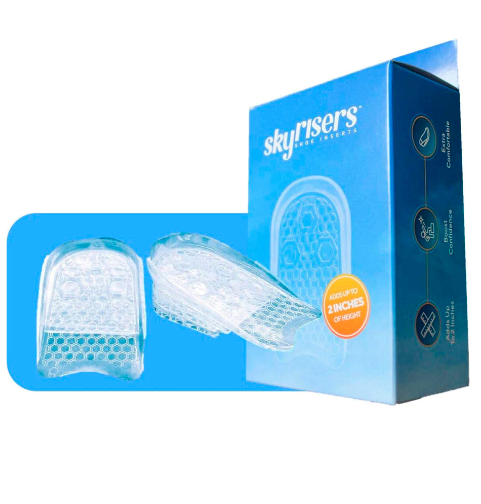 Sky Risers - Height Increase Insole (1 Pair) 4 Layer Silicone Gel Heel