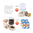 2-Pack Automatic Cat Feeder and Water Dispenser Set with Mat