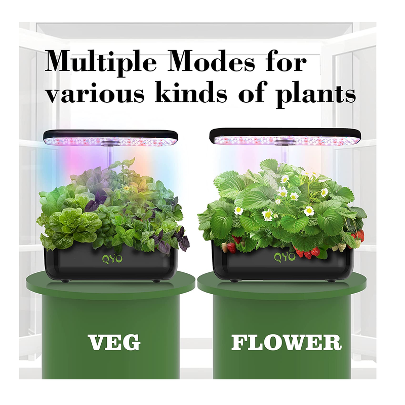 2022 Hydroponics Growing System | QYO 12 Pods Indoor Herb Garden with Grow Light