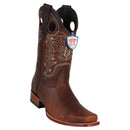 Men's Wild West Rage Leather Square Toe Boots Handmade Walnut (28189940)