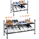 2 Tier Expandable Shoe Rack Adjustable Stackable Shoe Organizer
