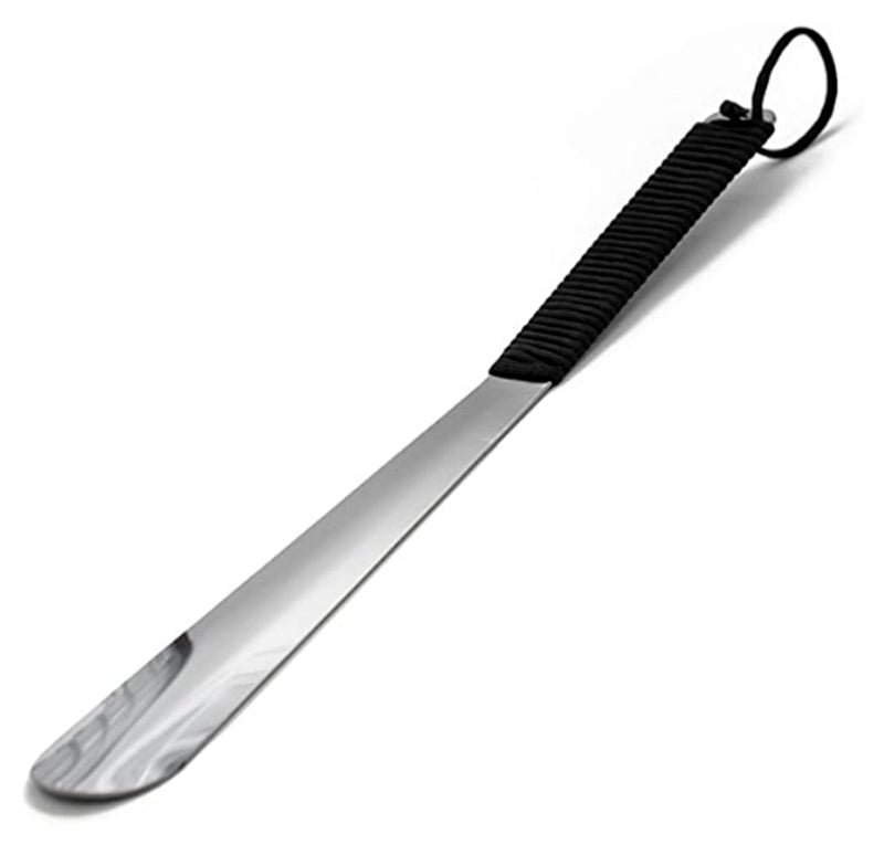 15" Stainless Steel Shoehorn with Paracord Handle Color  Black