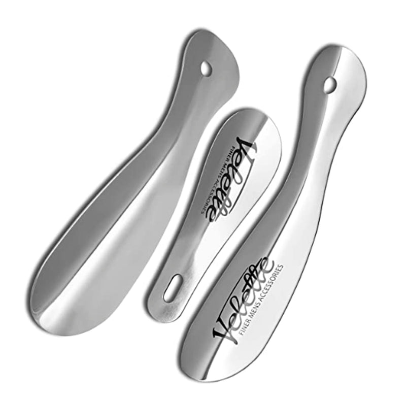 Shoe Horn Metal, 3 Pack, 2-7.5” Long Shoe Horn & 1-4” Travel Shoe Horn,