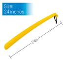 2 Pack Extra Long Handled Shoe Horn with Curved Handle and Hang Up Strap (24 inches)