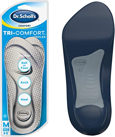 Dr. Scholl’s Tri-Comfort Insoles | Comfort for Heel, Arch and Ball of Foot with Targeted Cushioning and Arch Support