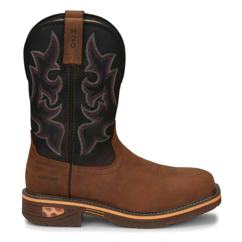 Justin Boots Work Resistor Nano Comp Toe | Style CR4012 Color Rustic Brown