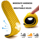 Ailaka Elastic Shock Absorbing Height Increasing Sports Shoe Insoles, Color Yellow