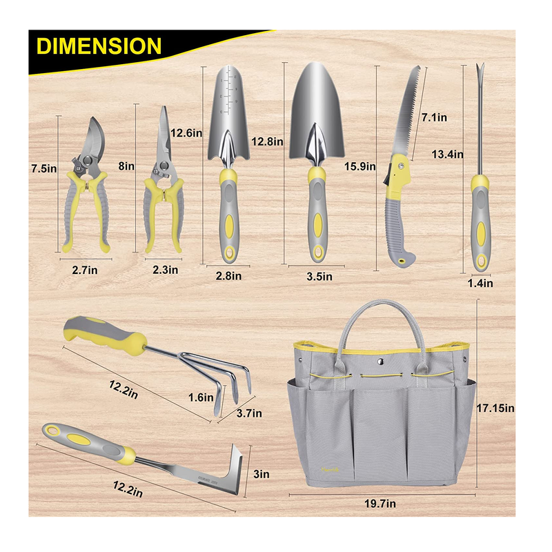 Garden Tool Set  Carsolt | 10 Piece Stainless Steel Heavy Duty