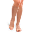 EASE Opaque Mild Support Unisex Open Toe Knee High 15-20 MMHG Sand Medium Long - One Pair (