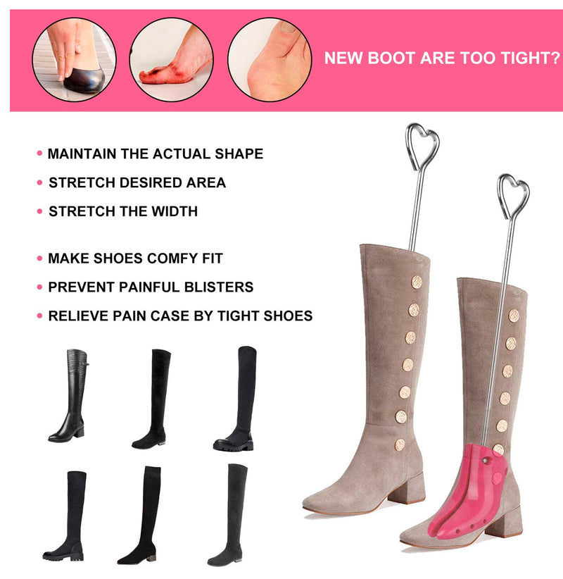 Miserwe Boot Stretcher with Boot Shaper Stands Professional One Way Shoe Stretcher for Boots Stretch Boot’s Width for Women