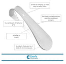 Metal Shoe Horn - Heavy Duty Stainless Steel Shoehorn by Comfy Clothiers (6 inches - pack of 1)