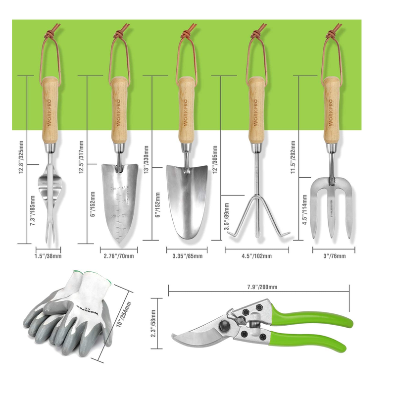 Workpro Garden Tools Set | 7 Pieces Stainless Steel Heavy Duty