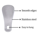 Yoohey 2pcs Stainless Steel Travel Pocket Shoe Horn Metal Shoehorn 4 Inch