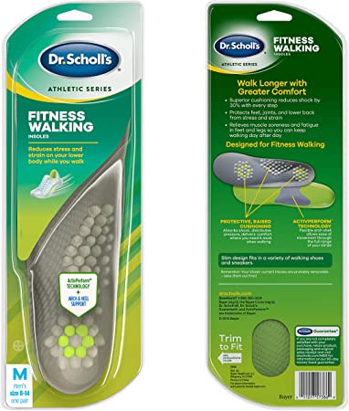 Dr. Scholl's Fitness Walking Insoles | Reduce Stress and Strain on your Lower Body while you Walk and Reduce Muscle Soreness | For Mens&Womens