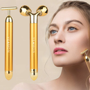 2 in 1 Facial Massager 3D Electric Gold Face Roller and T-Shape Arm