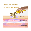 2 in 1 Facial Massager 3D Electric Gold Face Roller and T-Shape Arm