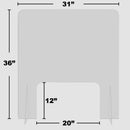 36 X 31 Inch Countertop Sneeze Shield