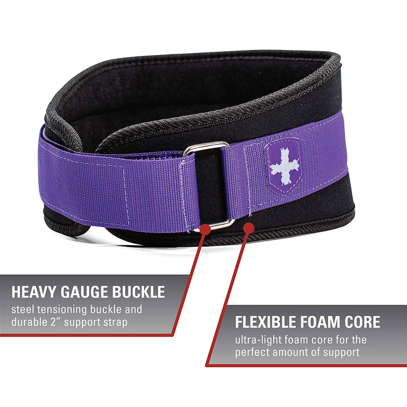 Harbinger Women's Nylon Weightlifting Belt with Flexible Ultralight Foam Core | Color Purple