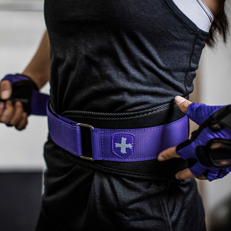 Harbinger Women's Nylon Weightlifting Belt with Flexible Ultralight Foam Core | Color Purple