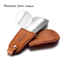 Pocket Metal Shoe Horn 4.7" - Non-slip Leather Handle