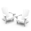 Keter 2 Pack Alpine Adirondack Resin | Outdoor Furniture Patio Chairs with Cup Holders