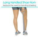 Vive Long Handled Shoe Horn (23 Inch) - Plastic Shoehorn for Men, Women and Kids - Adjustable Extended Reach Assist