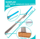 Metal Shoe Horn, Long Handled Shoehorn Pregnancy, Boots and Shoes, Heavy Duty Stainless Steel with Silicone Lanyard Color Blue