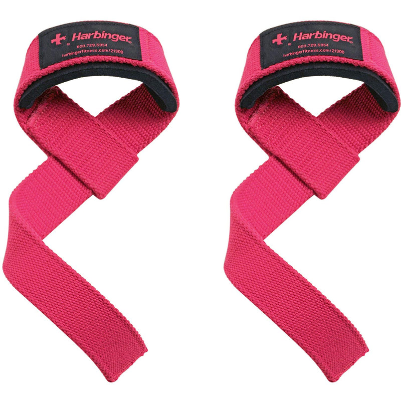 Harbinger Padded Cotton Lifting Straps with NeoTek Cushioned Wrist