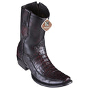 Men's King Exotic Caiman Belly Boots With Deer Dubai Toe Handmade  Black Cherry (479BF8218)