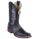 Men's King Exotic Caiman Belly Boots With Saddle Vamp Handmade Black