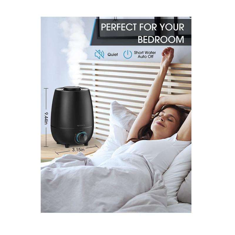 NEW Cool Mist Humidifiers for Bedroom Quiet | Top Fill Ultrasonic Humidifier | 0.79Gal/3L