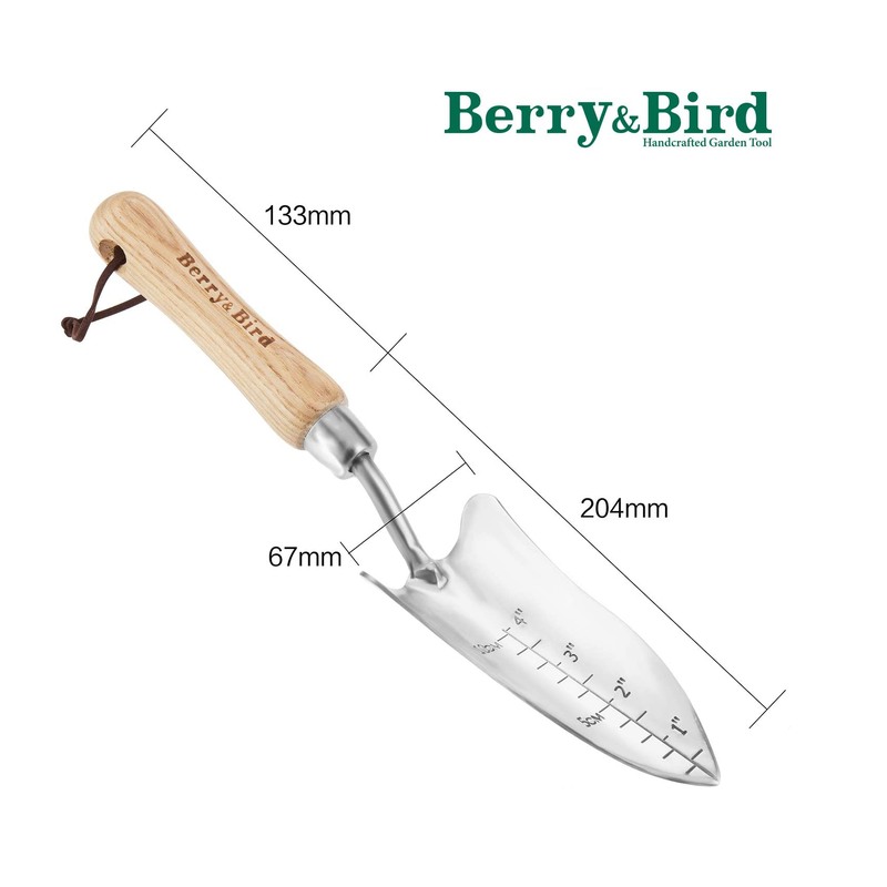 Berry&Bird Stainless Steel Transplanter | Garden Trowel with Ergonomic Handle