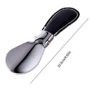 Shoe Horn,Set of 3 Foldable Stainless Steel Shoe Horns with Leather Strap 4.92" Long,Portable for Travel Use