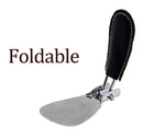 Foldable Stainless Steel Shoe Horn 5 Inch Metal Pocket Color Black-1