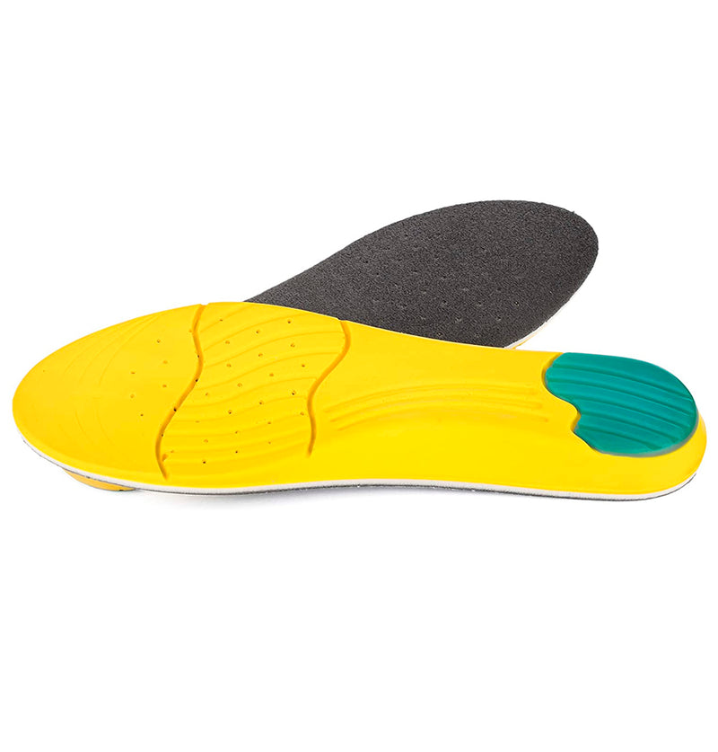 Orthotic Plantar Fasciitis Memory Foam Comfort Elevator Shoe Insole 1/2 Inch Height Increase (Yellow)