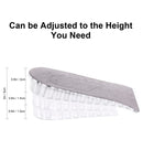 2 Pairs Heel Lift Inserts Height Increase Insole Invisible Heightening Insole Sillicone 3-Layer Heel