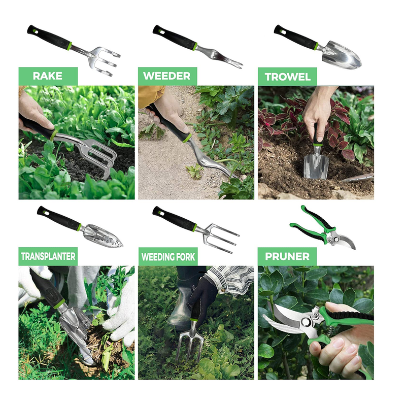 Tenozek Gardening Tools Stainless Steel | 11 Pieces