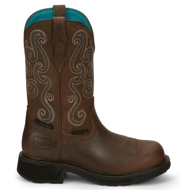 Justin Work Boots Womens Tasha Steel Toe | Style GY9991 Color Brown