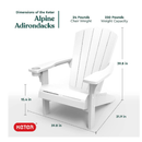 Keter 2 Pack Alpine Adirondack Resin | Outdoor Furniture Patio Chairs with Cup Holders