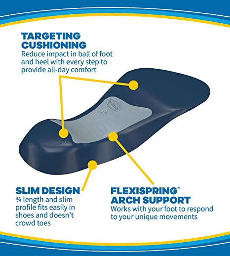 Dr. Scholl’s Tri-Comfort Insoles | Comfort for Heel, Arch and Ball of Foot with Targeted Cushioning and Arch Support