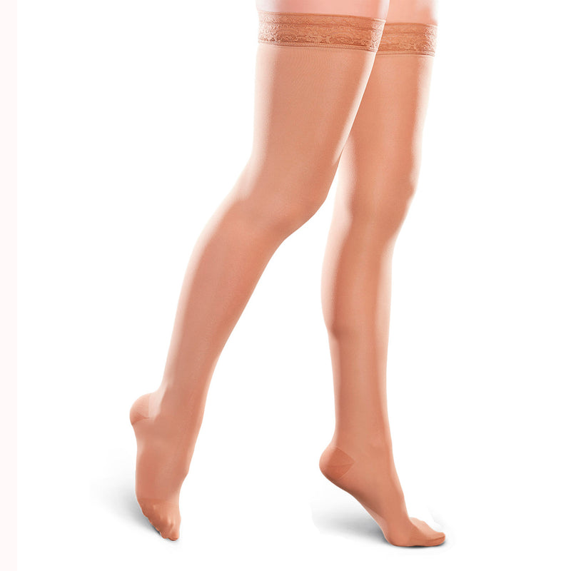 Ease Microfiber Thigh High 15 - 20 MMHG Sand Medium Long - One Pair (