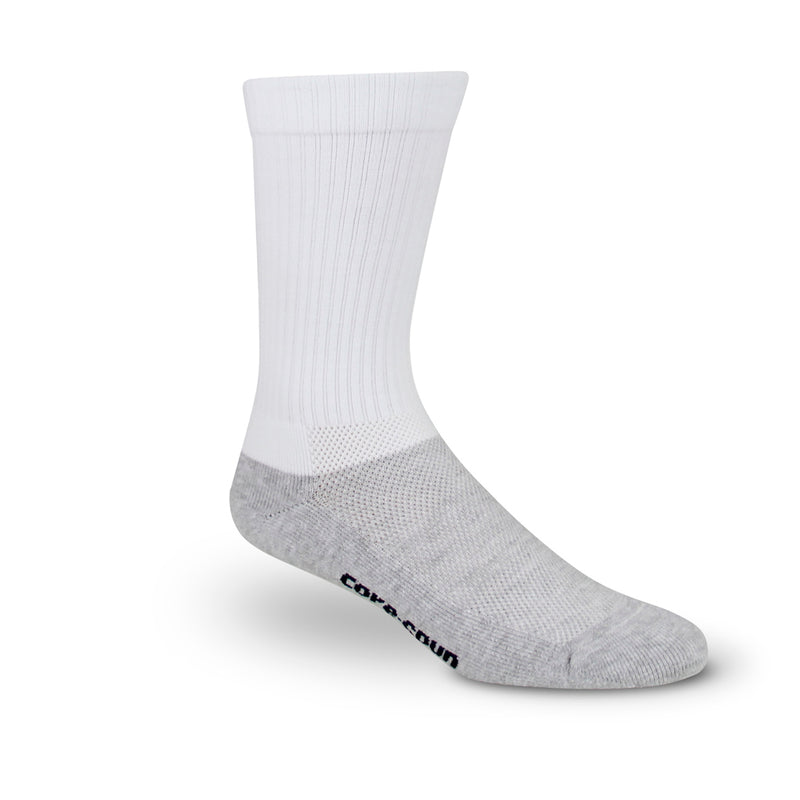 Cores - pun Crew Socks 10-15 MMHG White Medium  - One Pair (