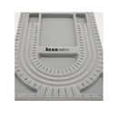 The Beadsmith Bead Board with Cover, Grey Flocked | 3 U-Shaped Channels | 6 Recessed Compartments | 9.75 x 13.25 inches | Design Boards