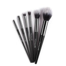 6pcs Black Silver Makeup Brush Set | Complete Makeup Brush Set | Cosmetics Brush Set For Professional Makeup | Synthetic Powder Foundation