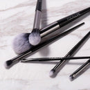 6pcs Black Silver Makeup Brush Set | Complete Makeup Brush Set | Cosmetics Brush Set For Professional Makeup | Synthetic Powder Foundation